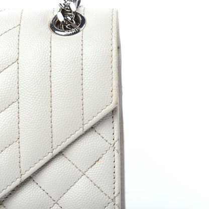 Saint Laurent Grain De Poudre Textured Mixed Matelasse Medium Triquilt Monogram Satchel Porcellana 10 of 14