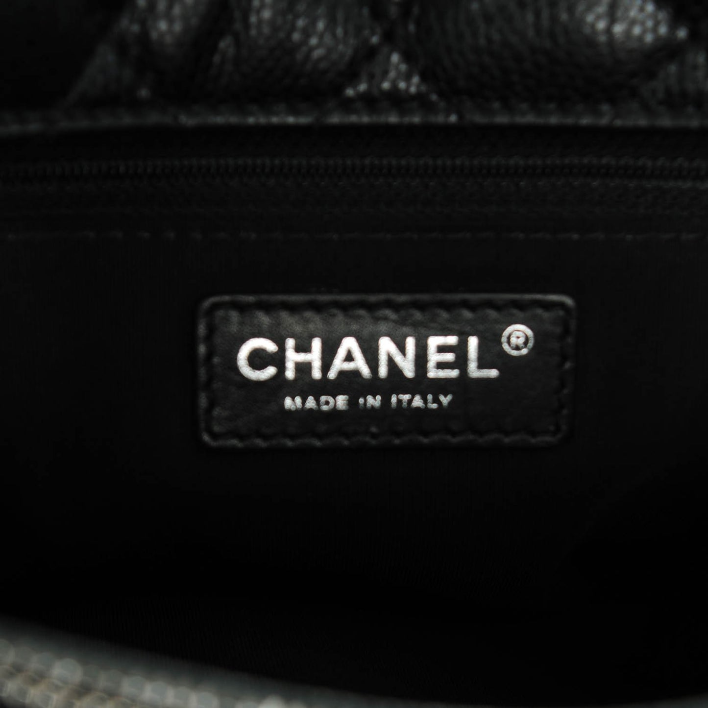 Caviar Quilted City Shopping Tote Black