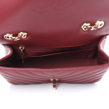 Chanel Calfskin Chevron Quilted Mini Statement Flap Burgundy 5 of 16