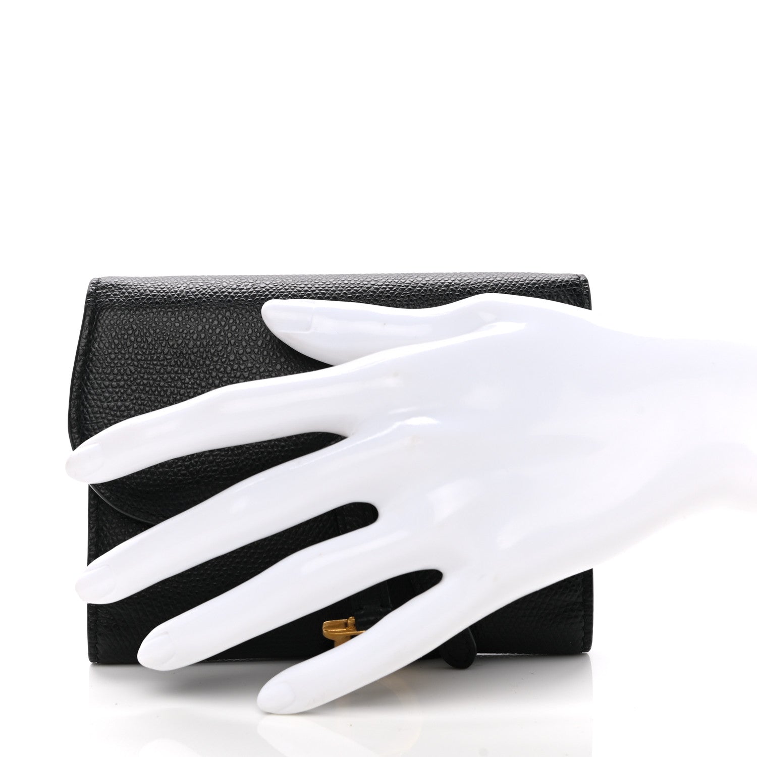Christian Dior Grained Calfskin Saddle Wallet Lotus Black 2 of 10