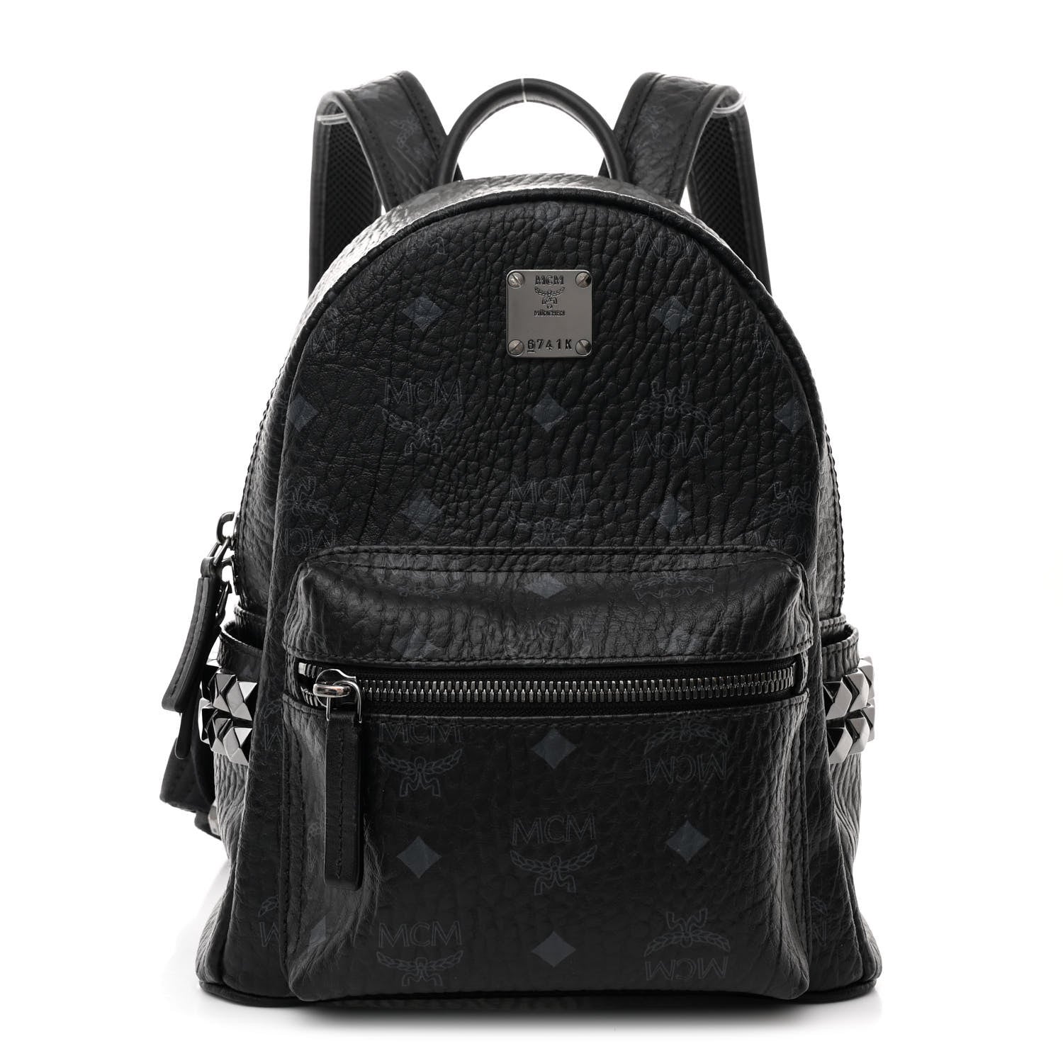 MCM Visetos Side Stud Mini Stark Backpack Black 1 of 10