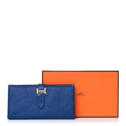 Hermes Chevre Mysore Bearn Gusset Wallet Bleu Saphir 13 of 13