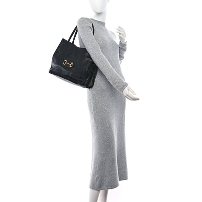 Gucci New Sakai Calfskin Lux Horsebit 1955 Tote Bag Black 2 of 12