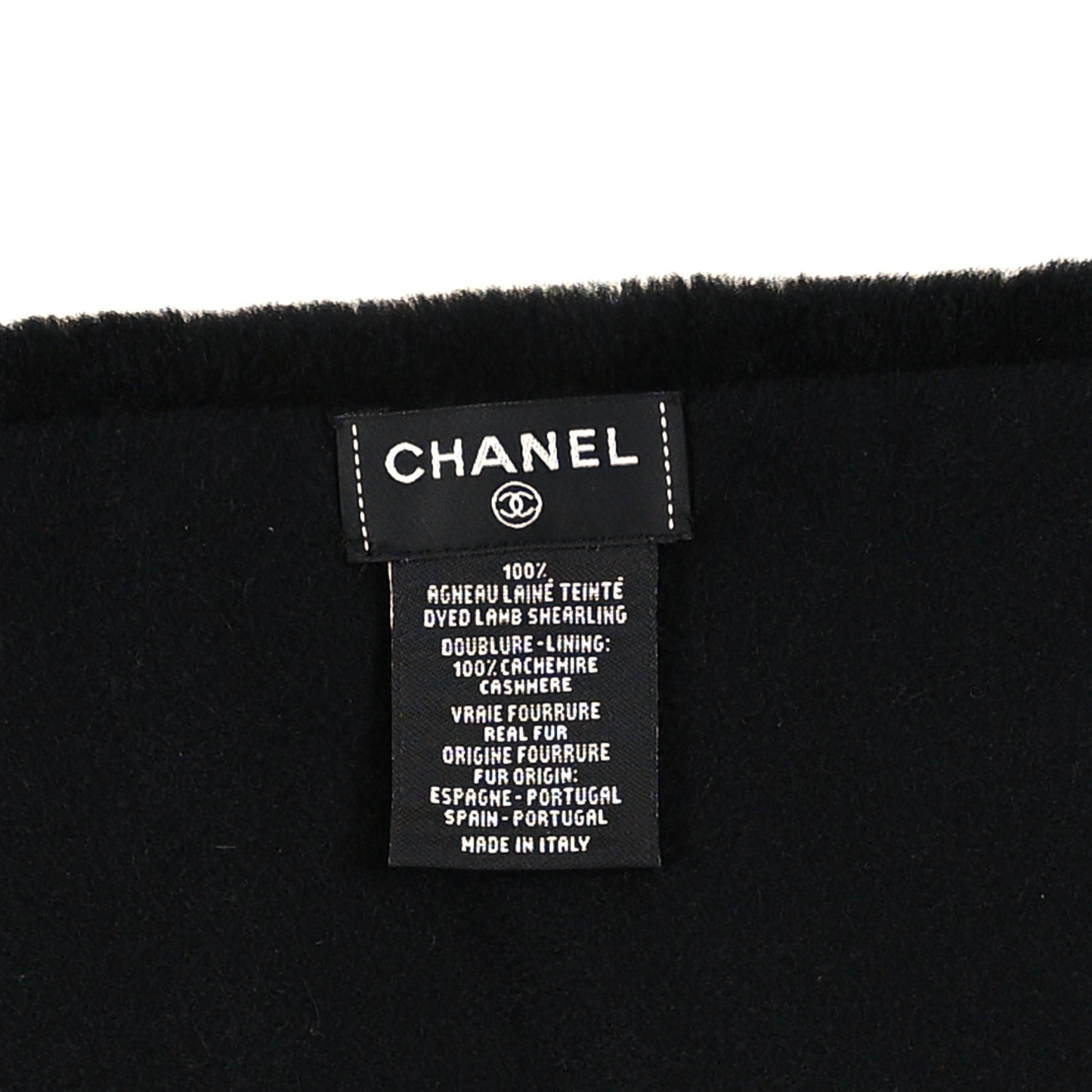 Shearling Cashmere CC Scarf Black