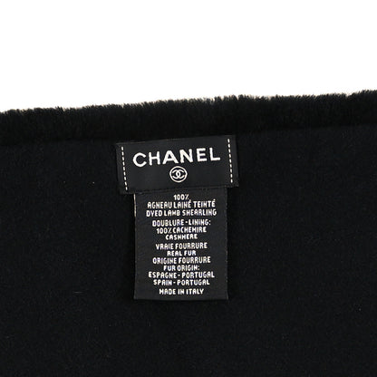 Chanel Shearling Cashmere CC Scarf Black 3 of 3