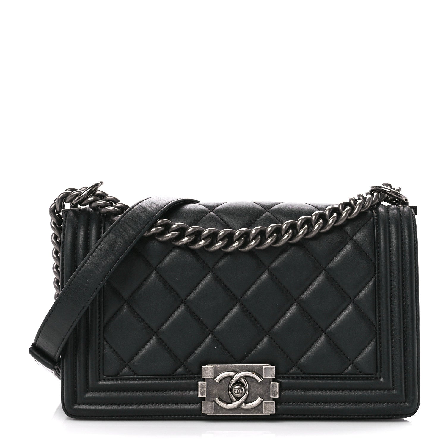 Chanel Calfskin Quilted Medium Boy Flap Black 1 of 11