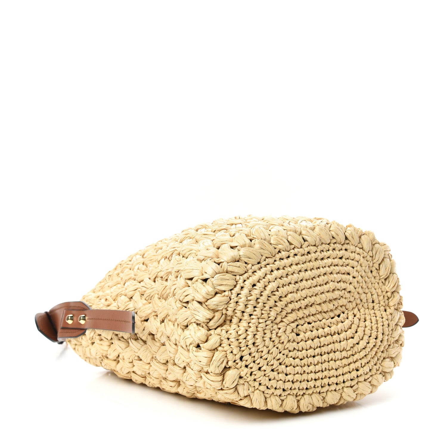 Prada Raffia City Calf Bucket Bag Naturale Cognac 4 of 9