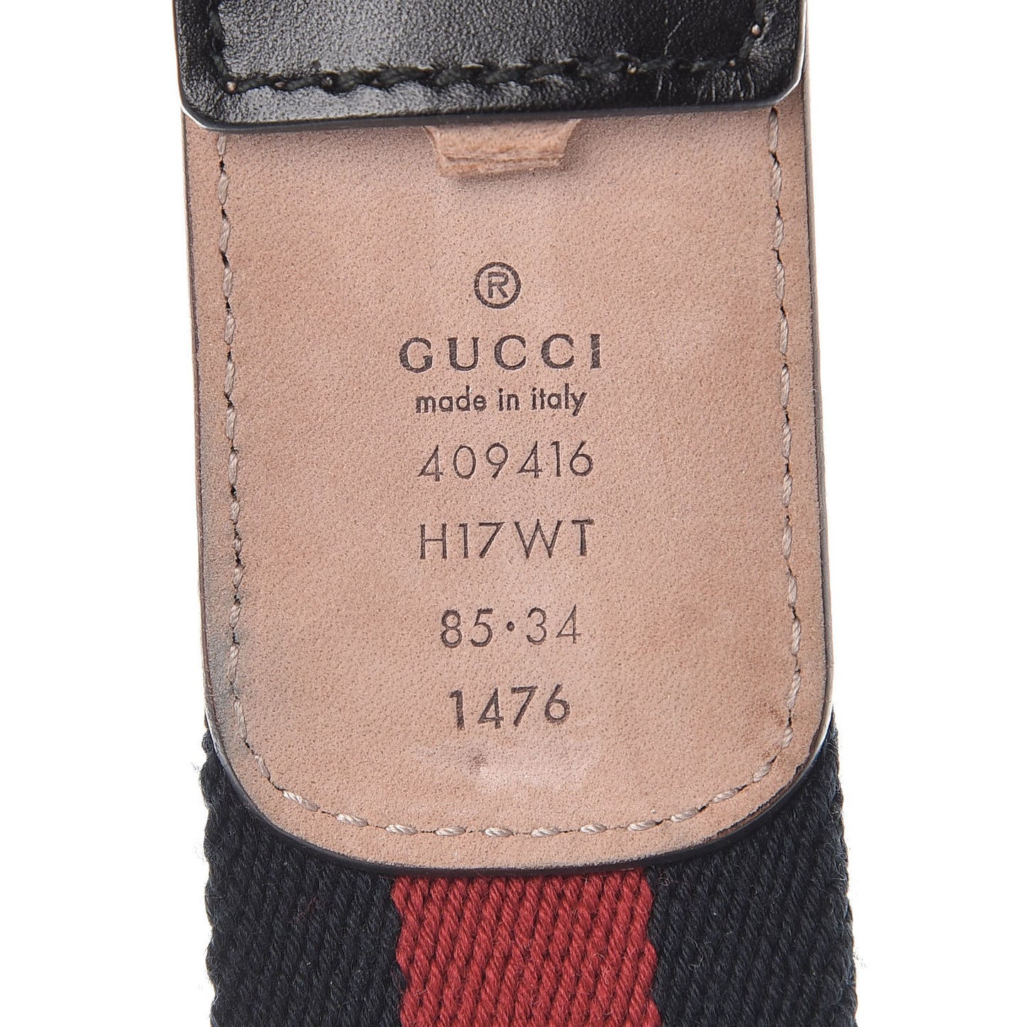 Nylon Calfskin Double G Web 40mm Belt 85 34 Blue Red Black