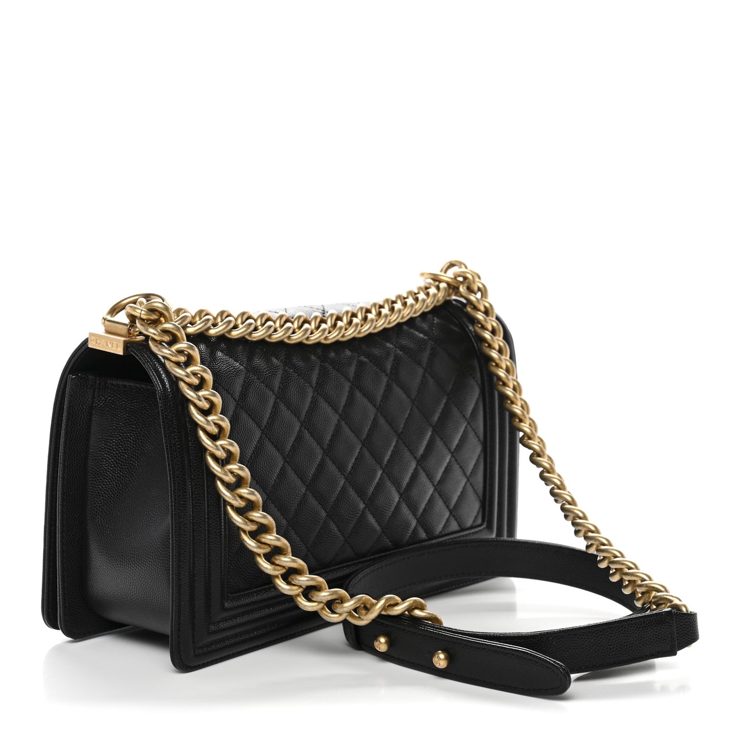Caviar Quilted Medium Boy Flap Black