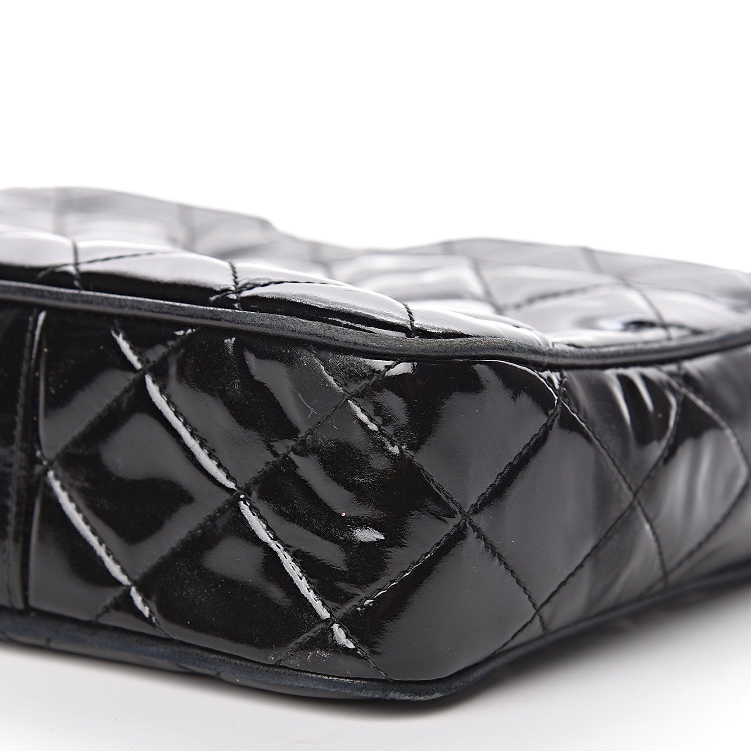 Chanel Patent Quilted Camera Case Black 16 of 17