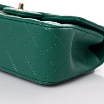 Chanel Lambskin Quilted Mini Top Handle Rectangular Flap Green 9 of 10