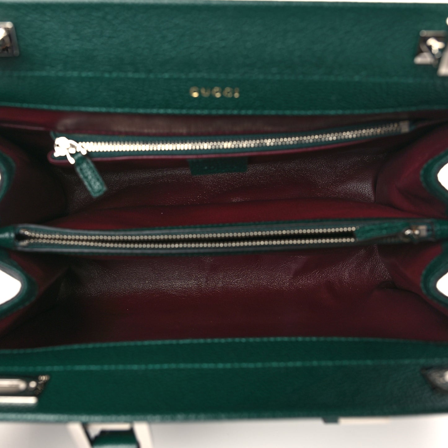 Grainy Calfskin Small Zumi Top Handle Bag Vintage Green