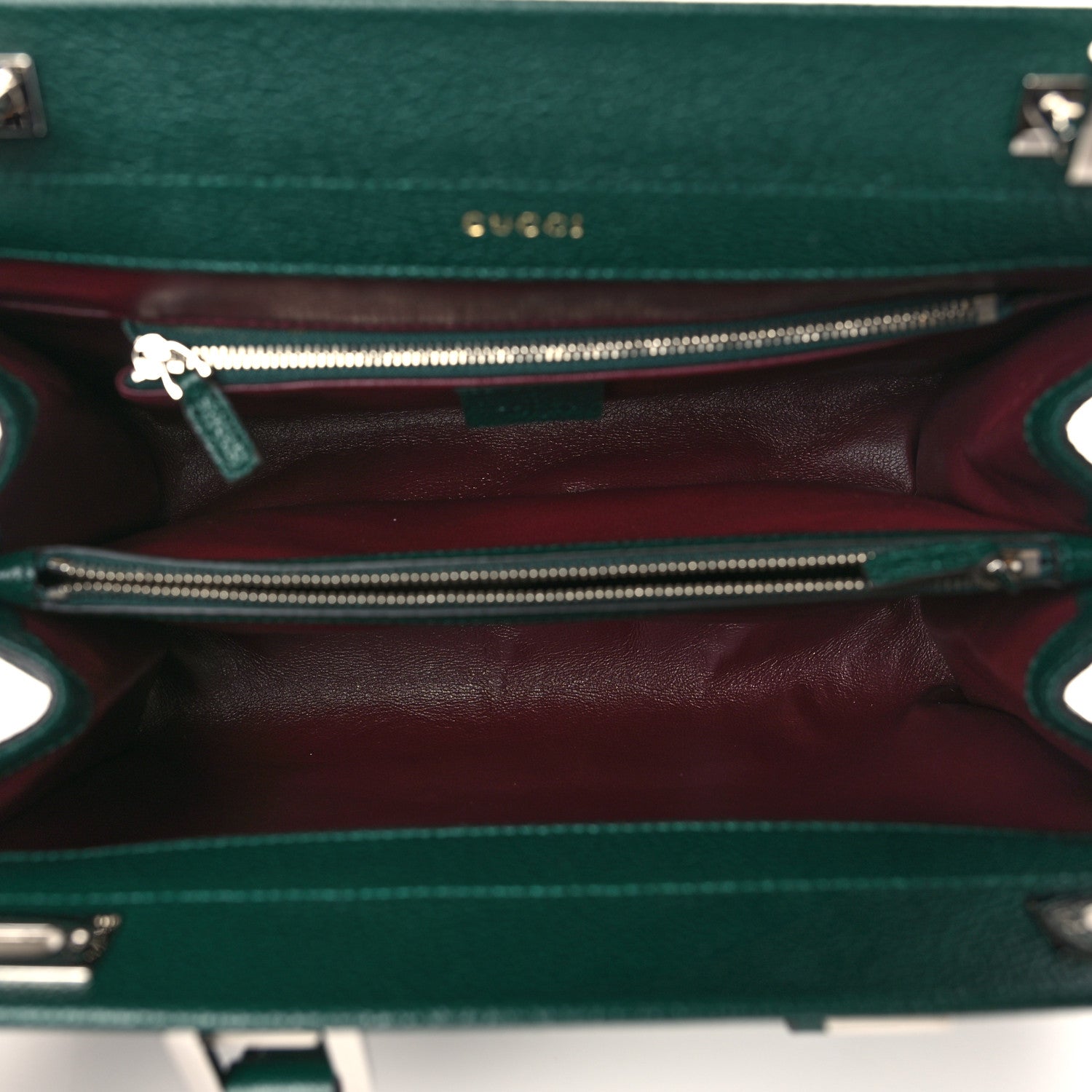 Gucci Grainy Calfskin Small Zumi Top Handle Bag Vintage Green 5 of 9