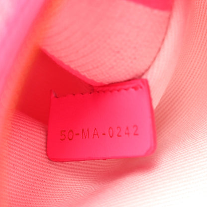 Christian Dior CHRISTIAN DIOR Canvas Toile De Jouy Reverse Embroidered Medium Lady D-Lite Fluorescent Pink 7 of 10