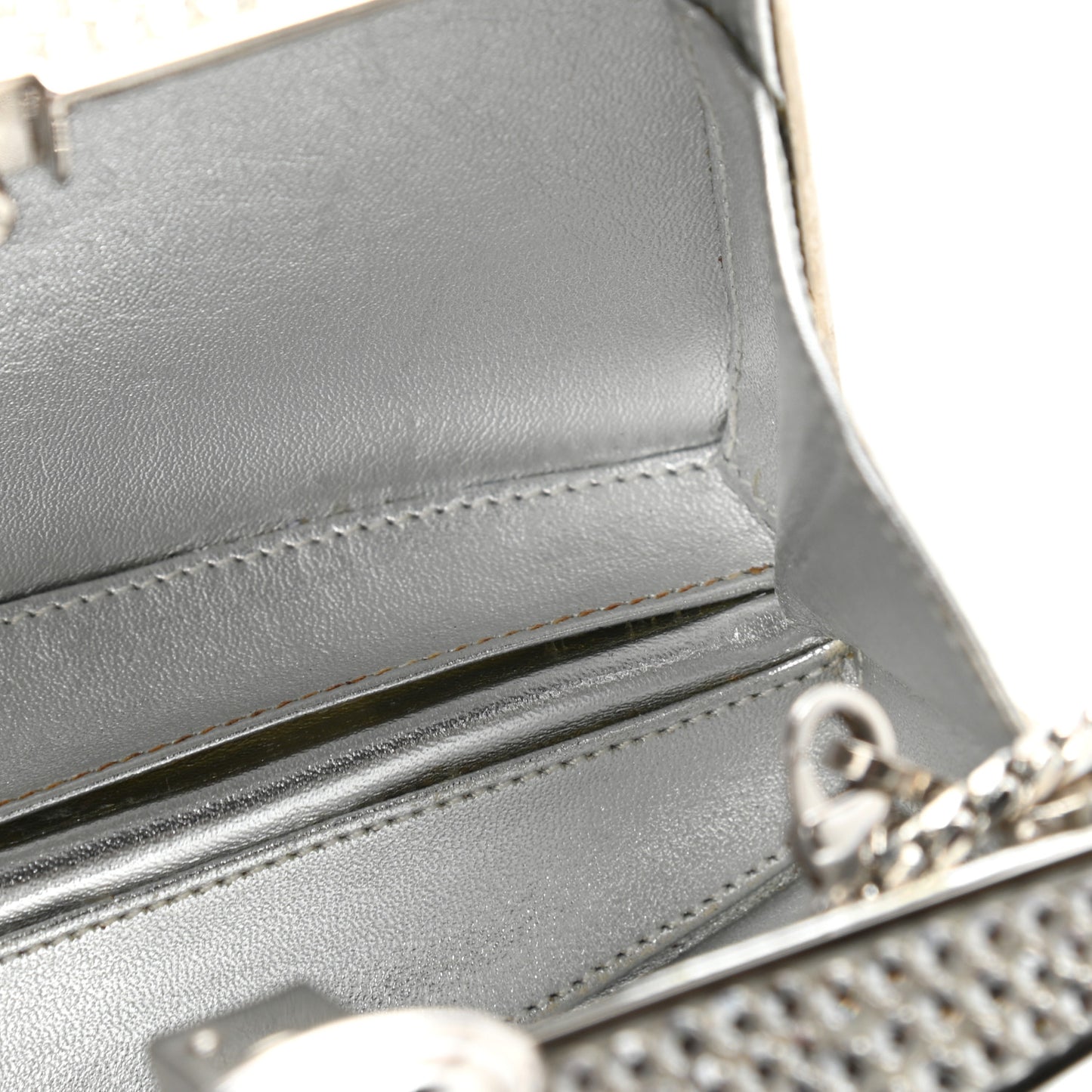 Crystal Minaudiere Clutch Black Silver