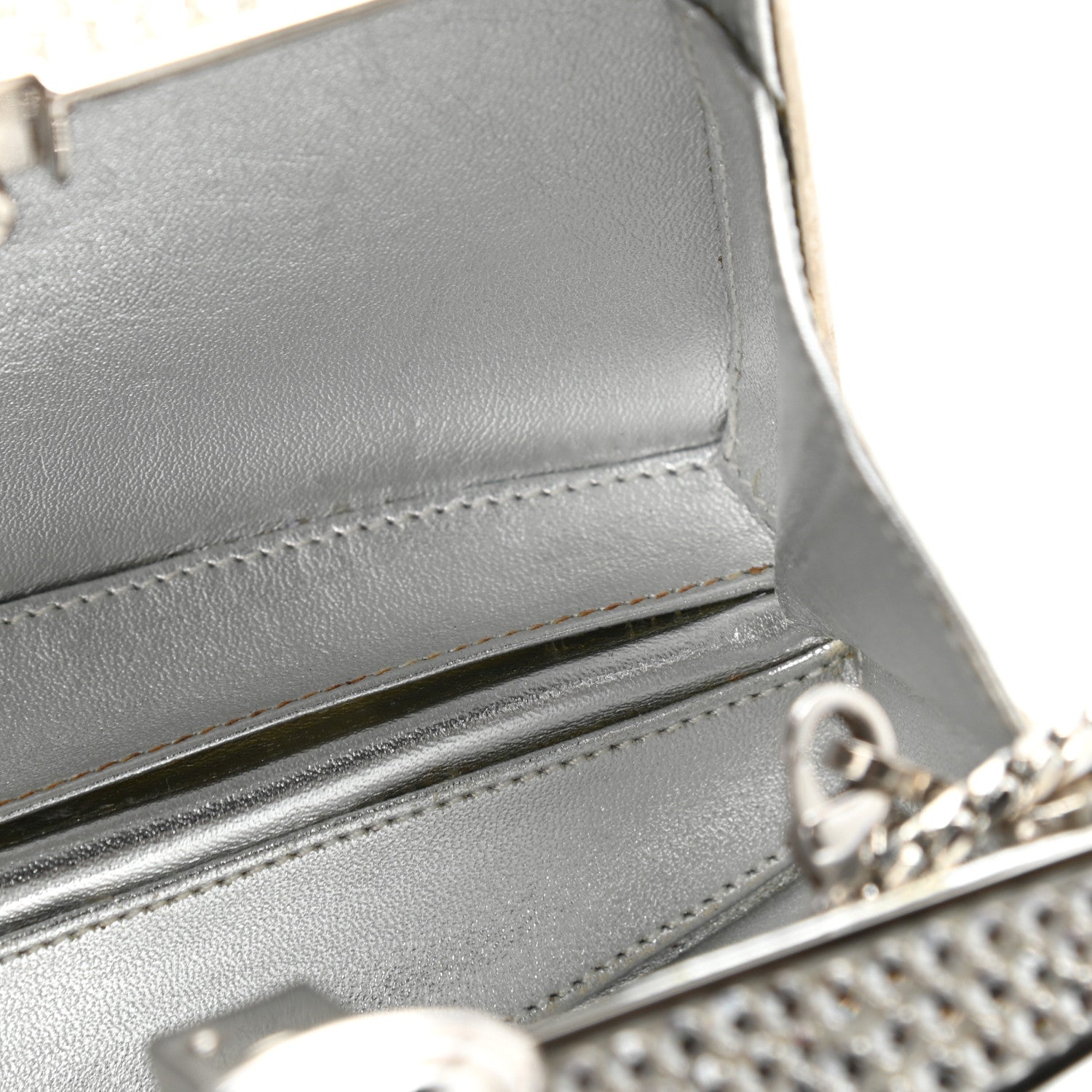 Judith Leiber Crystal Minaudiere Clutch Black Silver 9 of 10