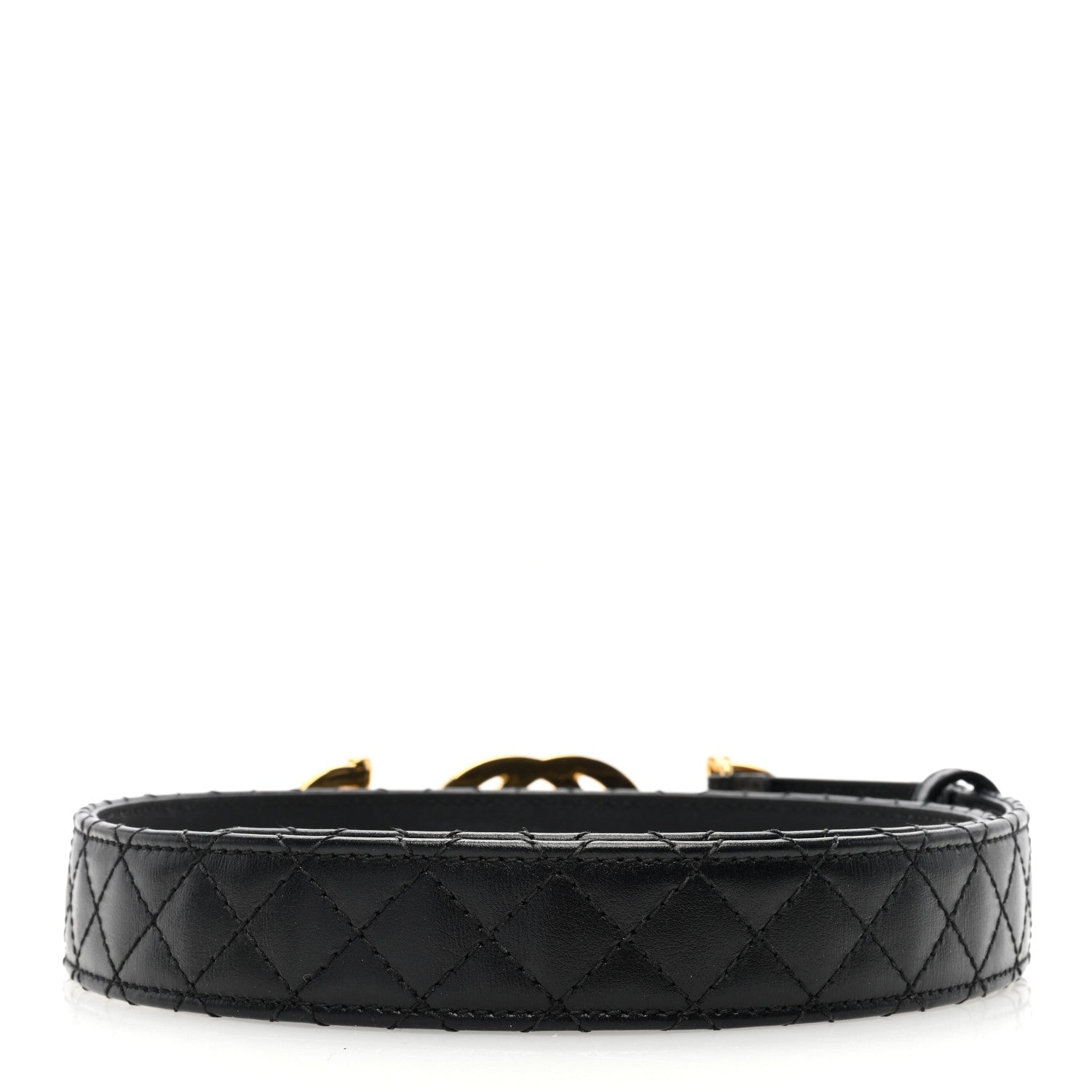 Gucci Calfskin Trapuntata Zumi 30mm Belt 75 30 Black 2 of 5