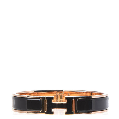 Hermes Enamel Narrow Clic Clac H Bracelet GM Black 1 of 4