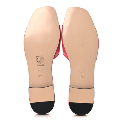 Gucci Cosmos Softy Calfskin Interlocking G Cut Out Slide Sandals 39.5 Rhodamine Pink 6 of 9