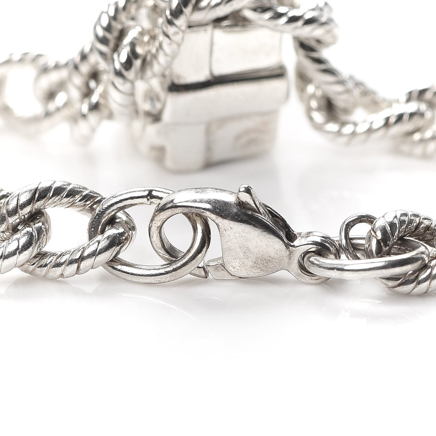 Sterling Silver Gift Box Charm Link Bracelet