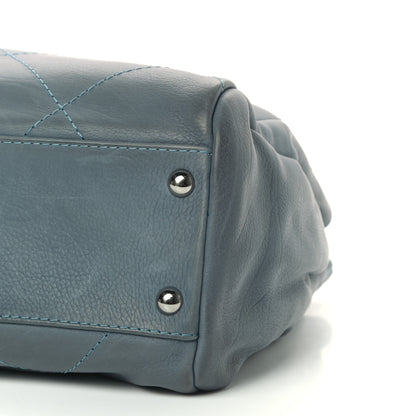 Chanel Washed Calfskin Quilted Hamptons Flap Bag Blue 9 of 13