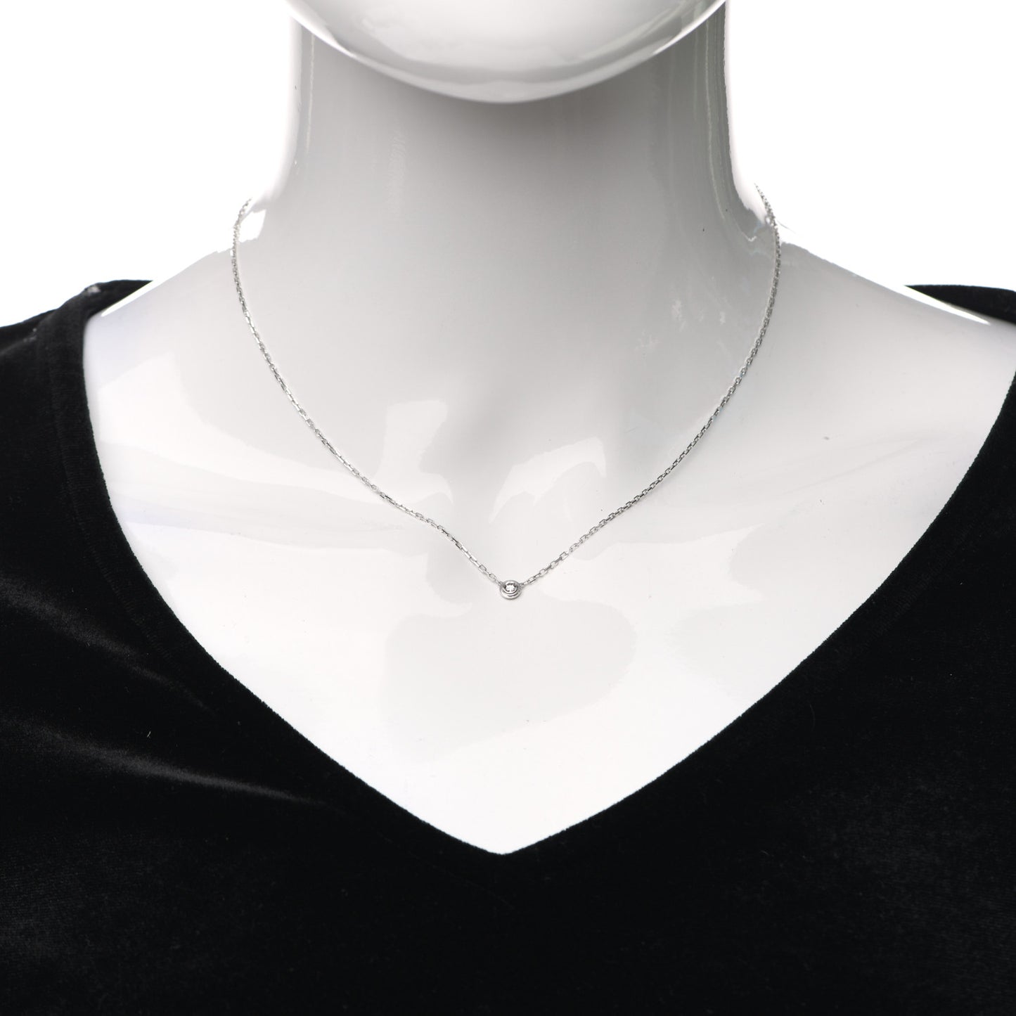 18K White Gold Diamond SM D'Amour Pendant Necklace