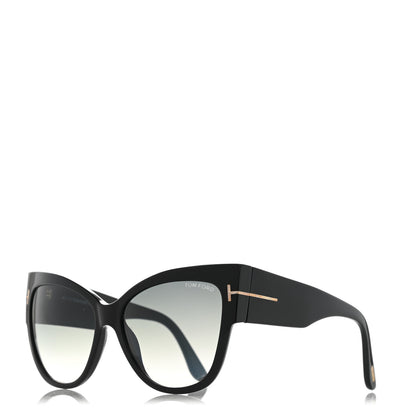 Tom Ford Acetate Anoushka Cat Eye Sunglasses TF371 Black 1 of 9