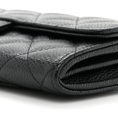 Chanel Caviar Quilted Large Gusset Flap Wallet Black 12 of 14