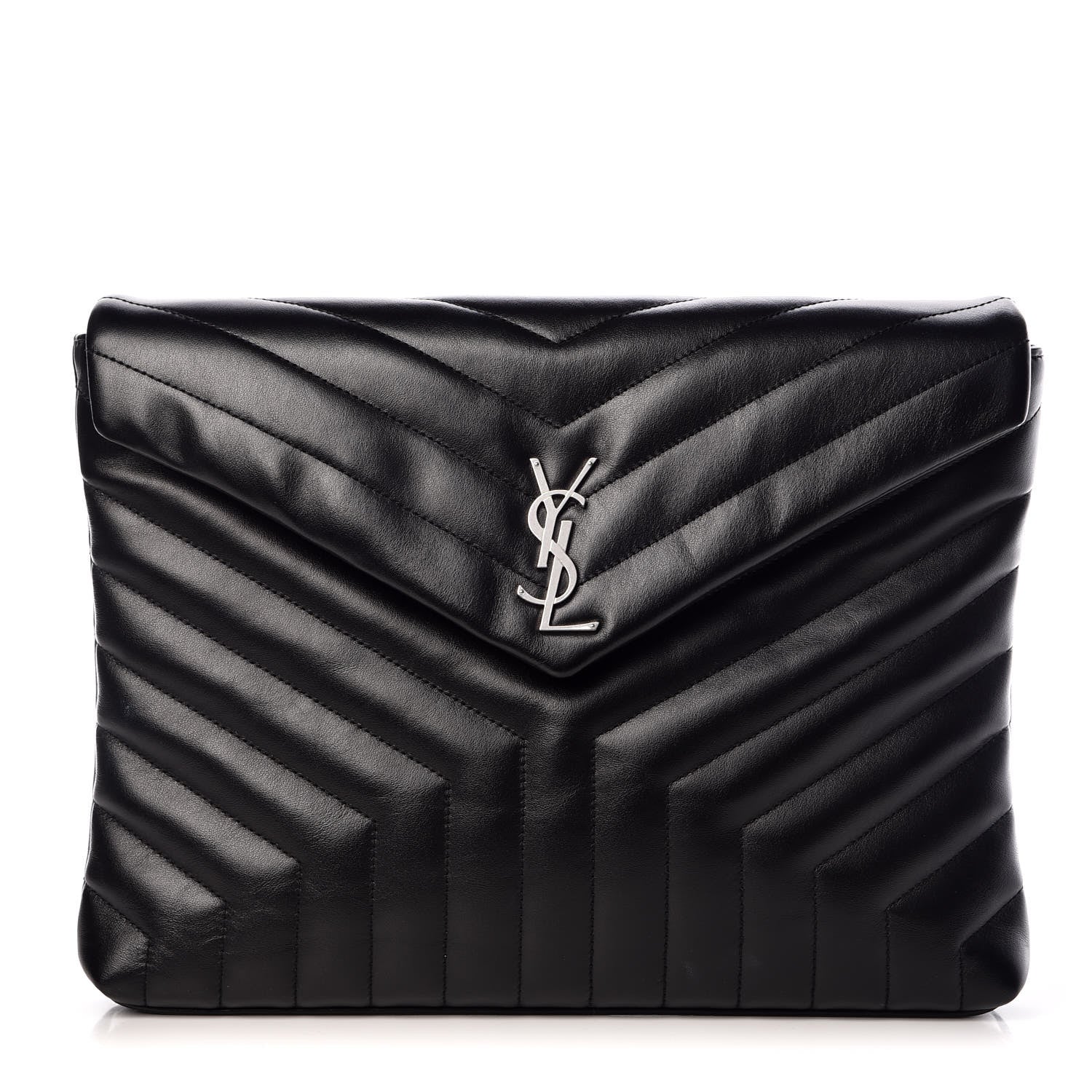 Saint Laurent Calfskin Y Quilted Monogram Loulou Document Holder Black 1 of 11