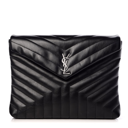 Saint Laurent Calfskin Y Quilted Monogram Loulou Document Holder Black 1 of 11