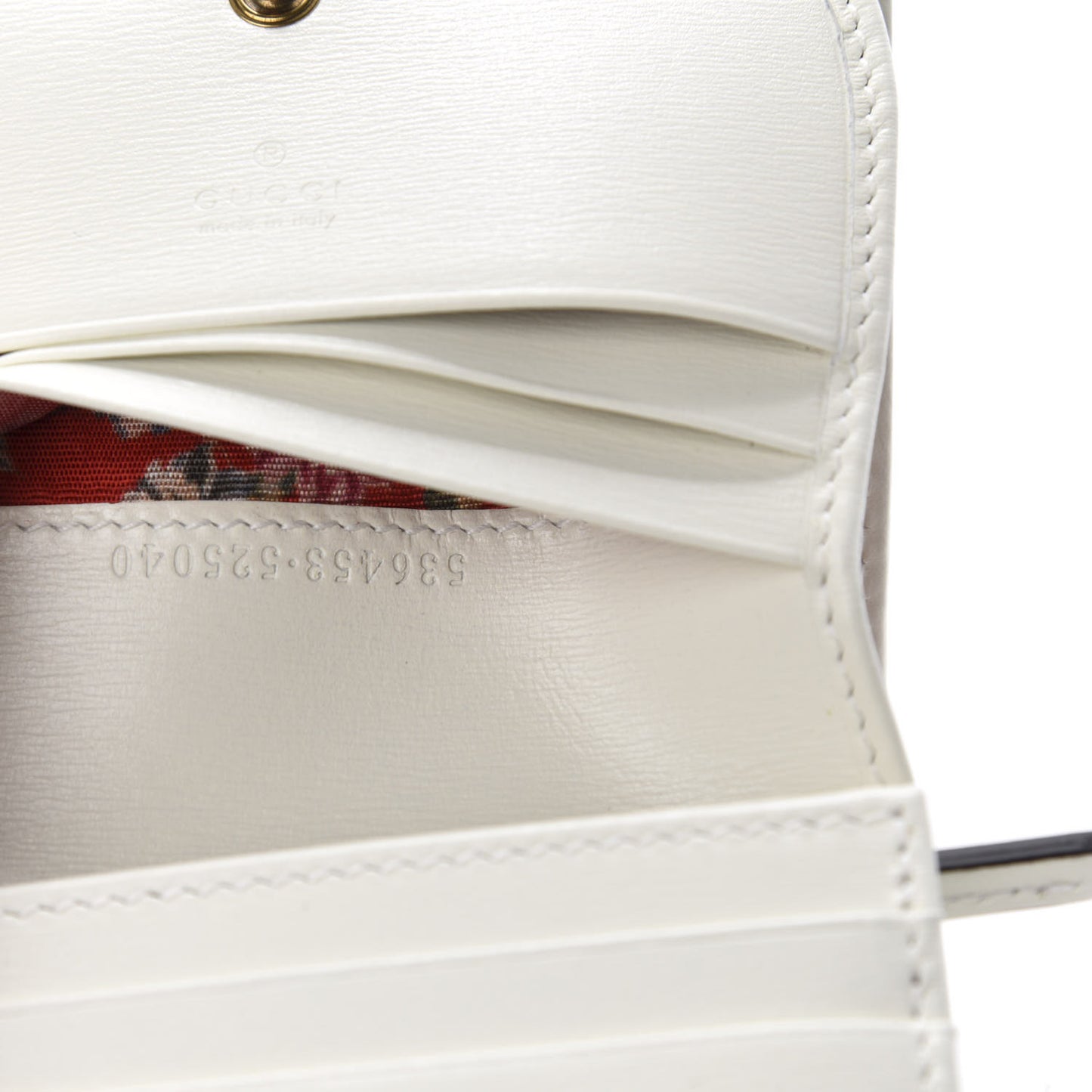 Calfskin Web Trapuntata GG Card Case Wallet Off White