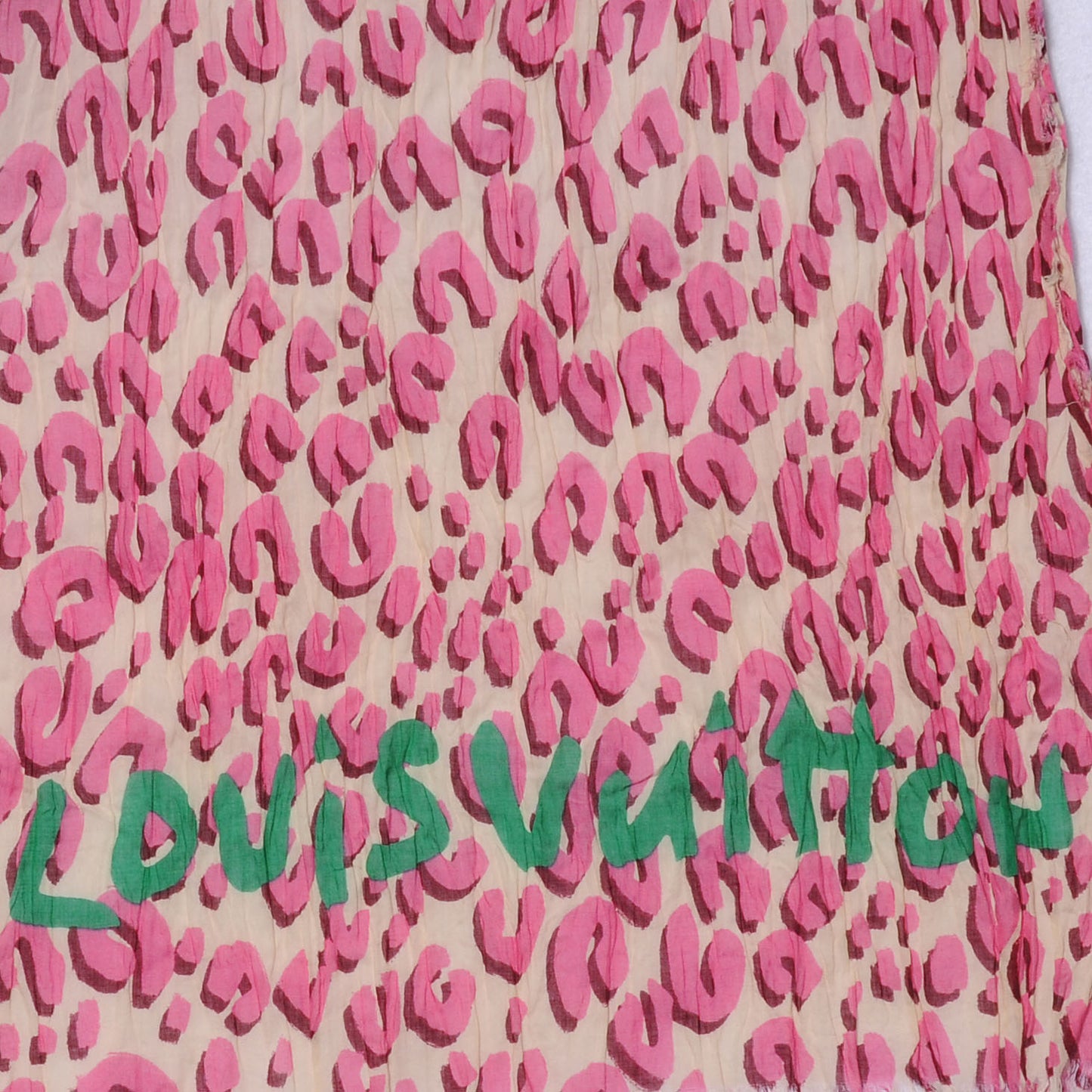 Cotton Leopard Pareo Blanc Corail