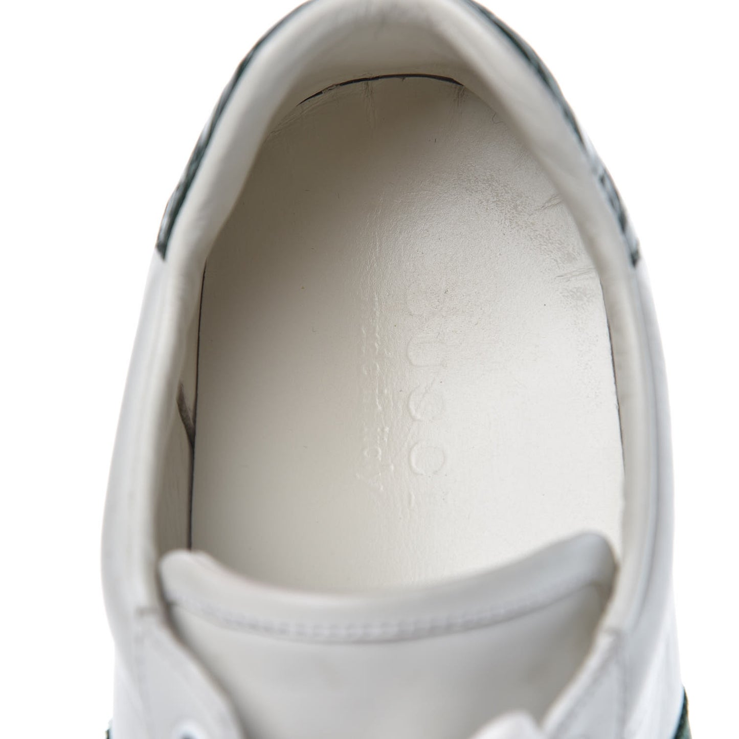 Calfskin Crocodile Web Mens Ace Sneakers 8.5 White Green