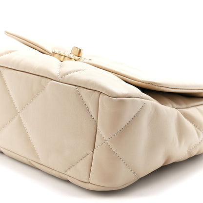 Chanel Lambskin Quilted Medium Chanel 19 Flap Light Beige 11 of 12