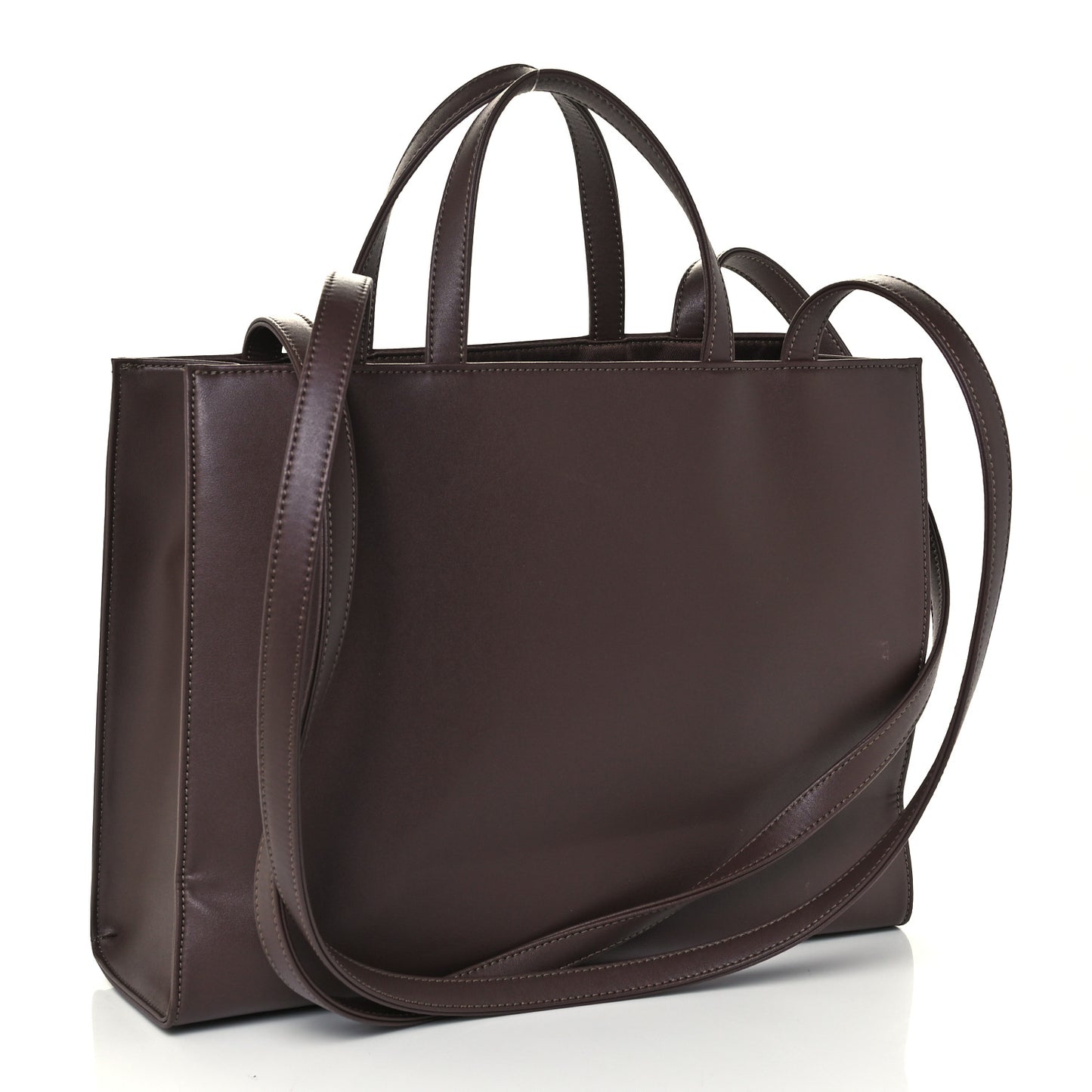 Vegan Leather Medium Shopping Bag Chocolate