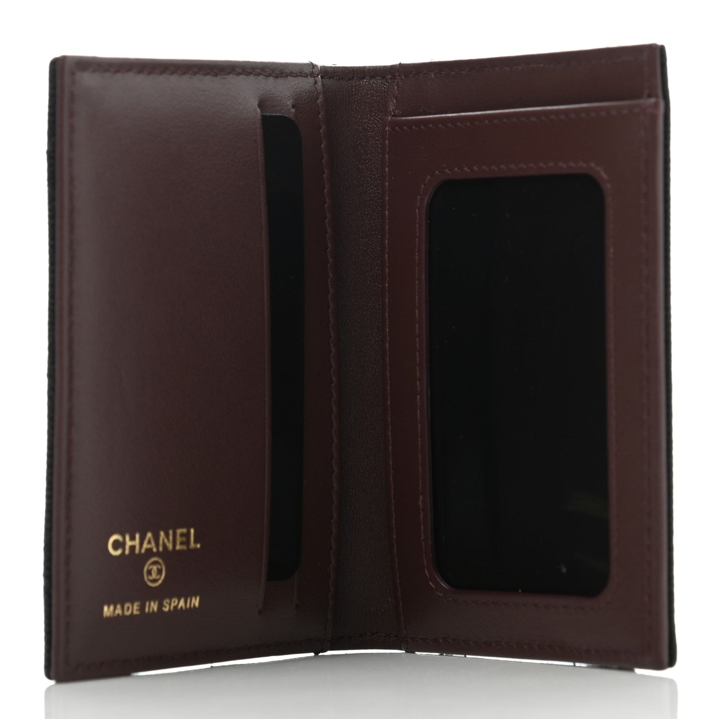 Caviar Quilted Card Holder Wallet Black
