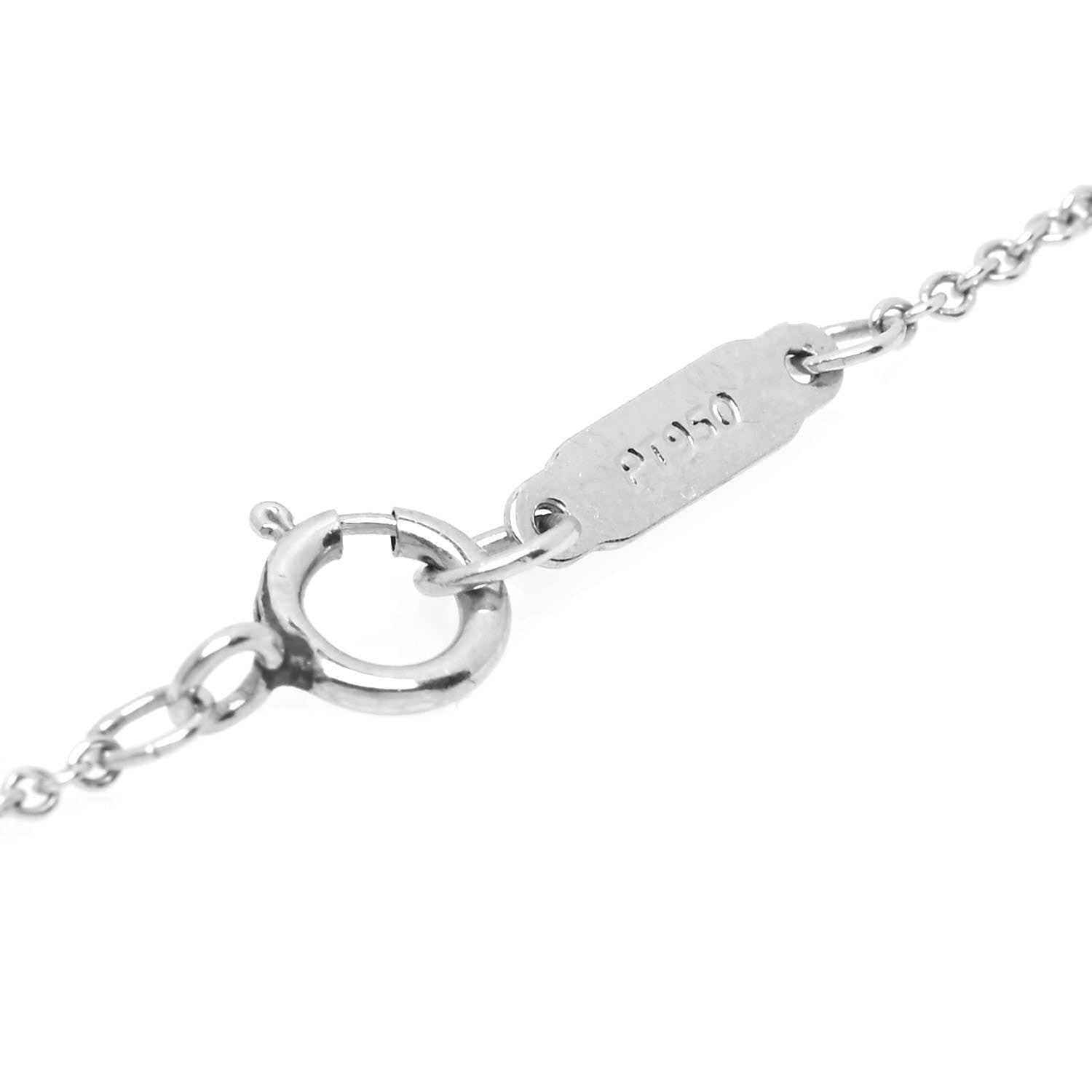Tiffany Platinum Diamond Pink Sapphire Mini Heart Pendant Necklace 6 of 6