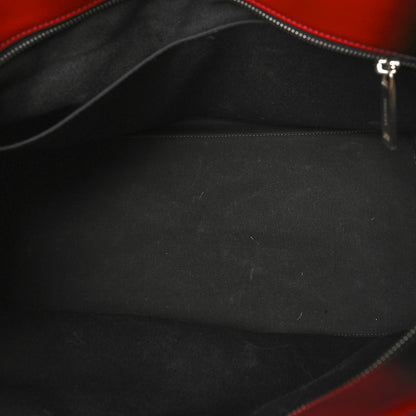Salvatore Ferragamo Smooth Airbrushed Calfskin XL Gancini Buckles Tote Bag Flame Red Black 5 of 14