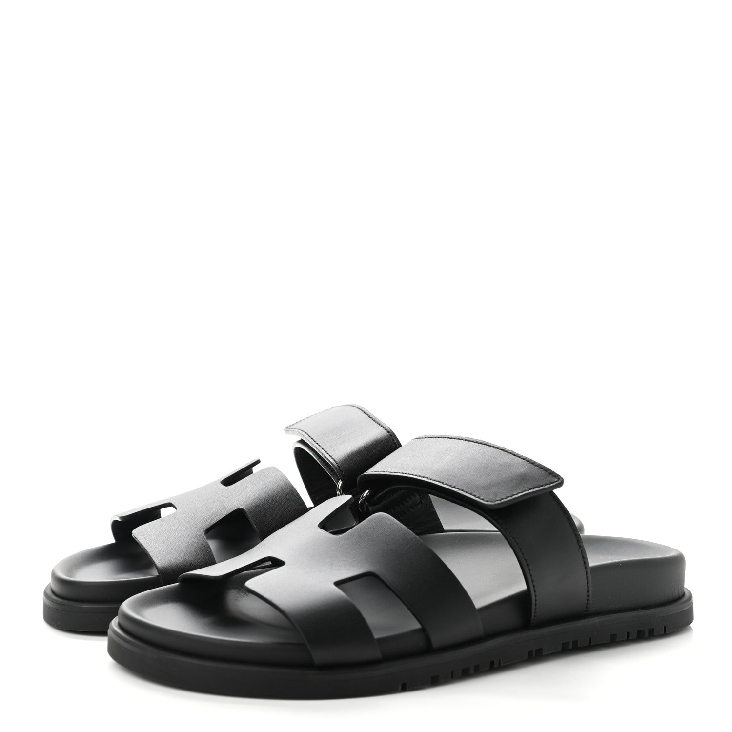 Hermes Calfskin Womens Chypre Sandals 36 Black 3 of 9