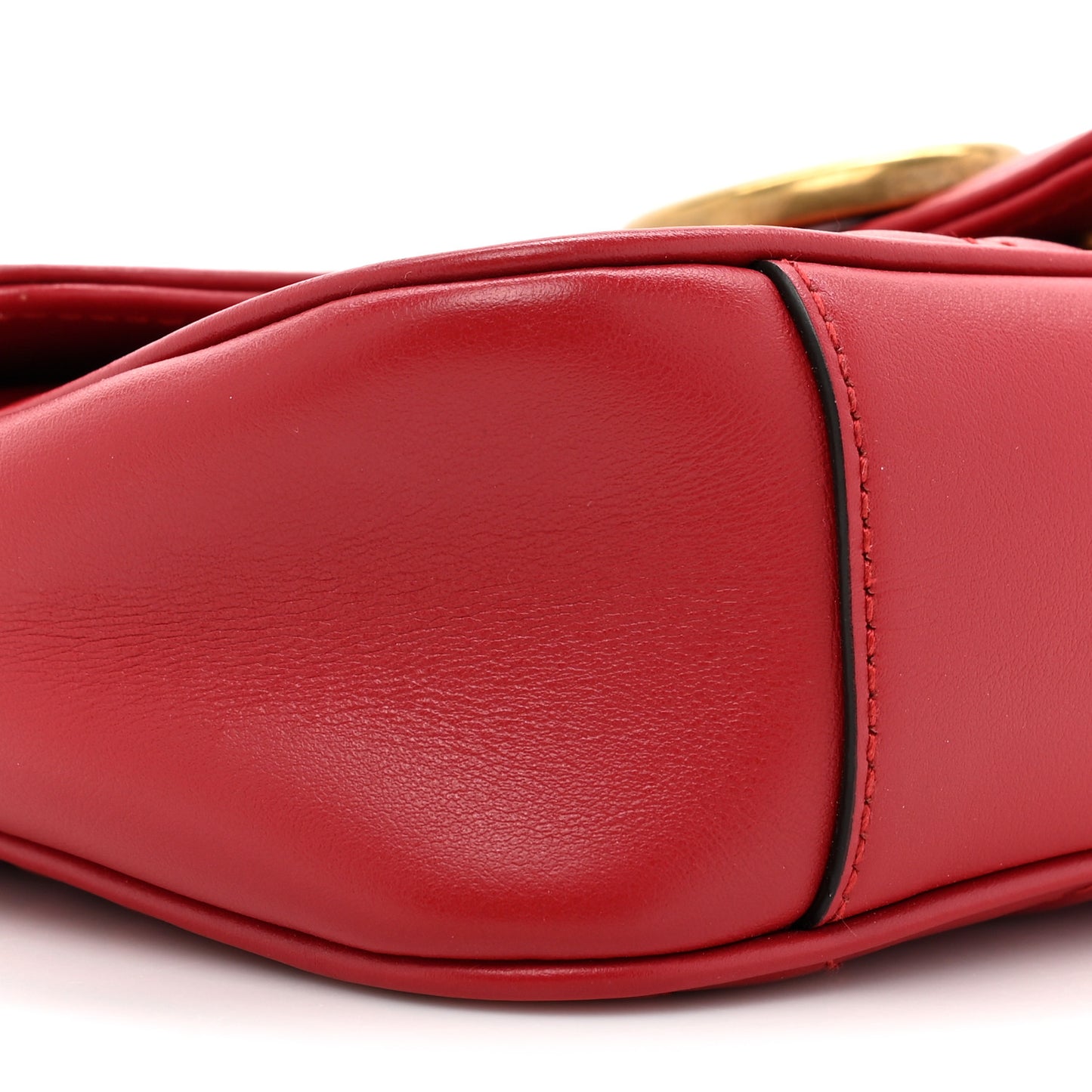 Calfskin Matelasse Mini GG Marmont Shoulder Bag Hibiscus Red