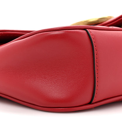 Gucci Calfskin Matelasse Mini GG Marmont Shoulder Bag Hibiscus Red 9 of 14