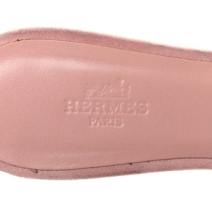 Hermes Suede Goatskin Crystal Oasis Sandals 37.5 Rose 7 of 9
