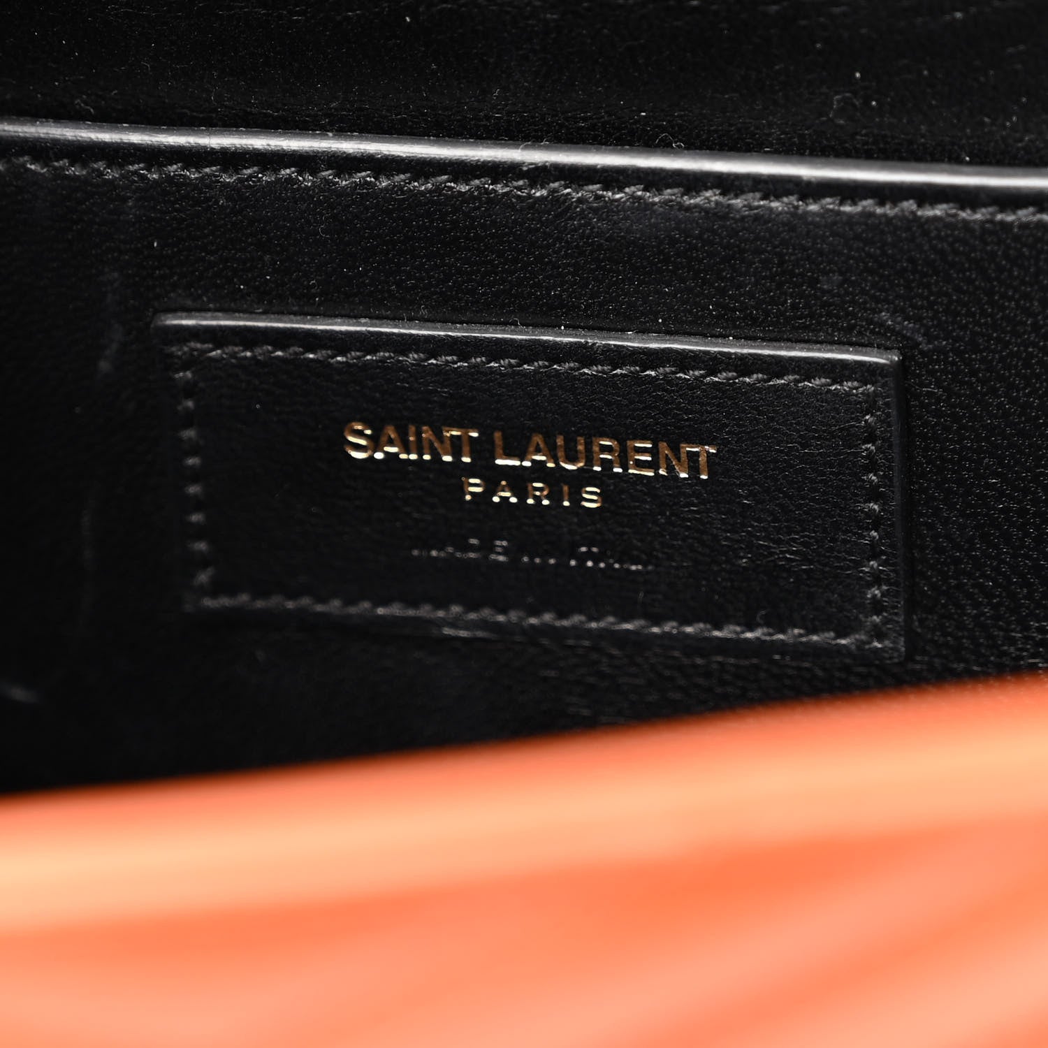 Saint Laurent Smooth Calfskin Matelasse Chevron Medium Monogram Satchel Mandarine 7 of 14