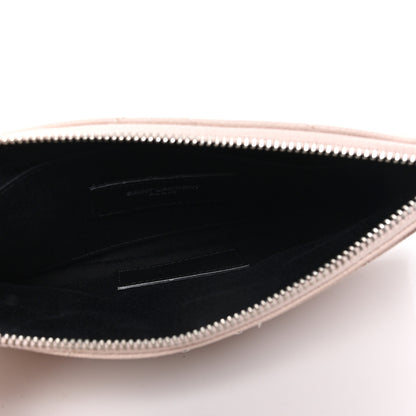 Saint Laurent Grain De Poudre Chevron Monogram Bill Pouch Marble Pink 5 of 8