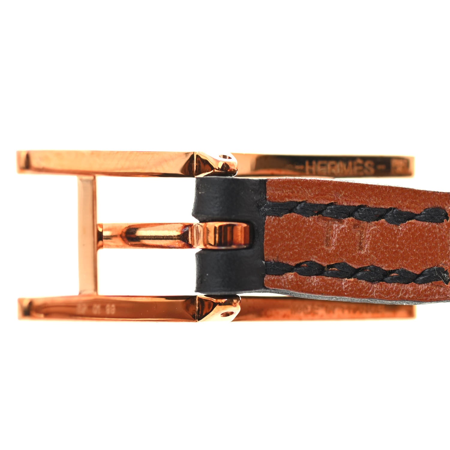 Hermes Chamonix Tadelakt Behapi Double Tour Reversible Bracelet T1 Black Fauve 7 of 7
