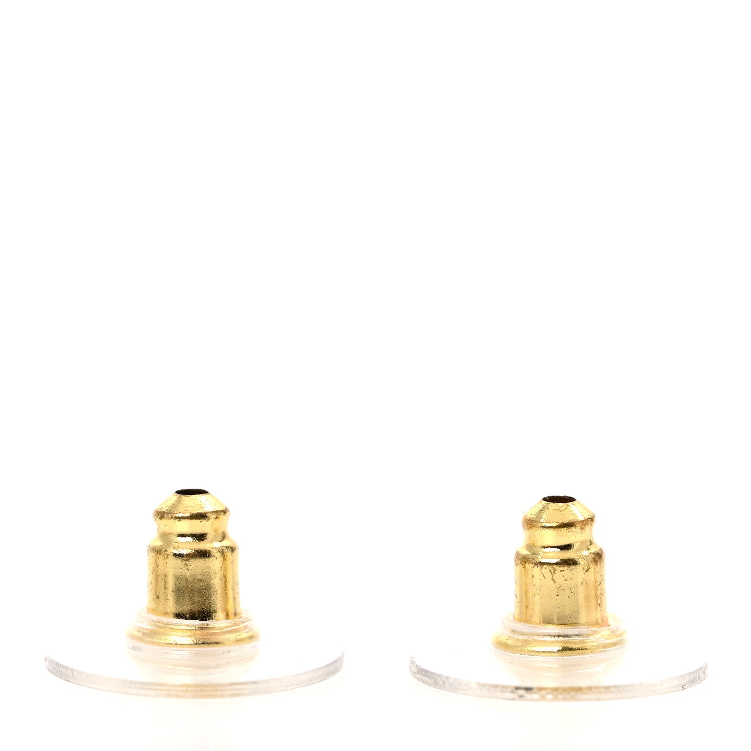 Chanel Metal Crystal CC Hoop Drop Earrings Gold 4 of 5