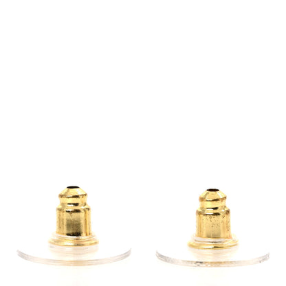 Chanel Metal Crystal CC Hoop Drop Earrings Gold 4 of 5