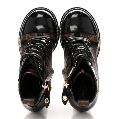 Louis Vuitton Patent Calfskin Monogram Star Trail Ankle Boots 37.5 Black 2 of 11