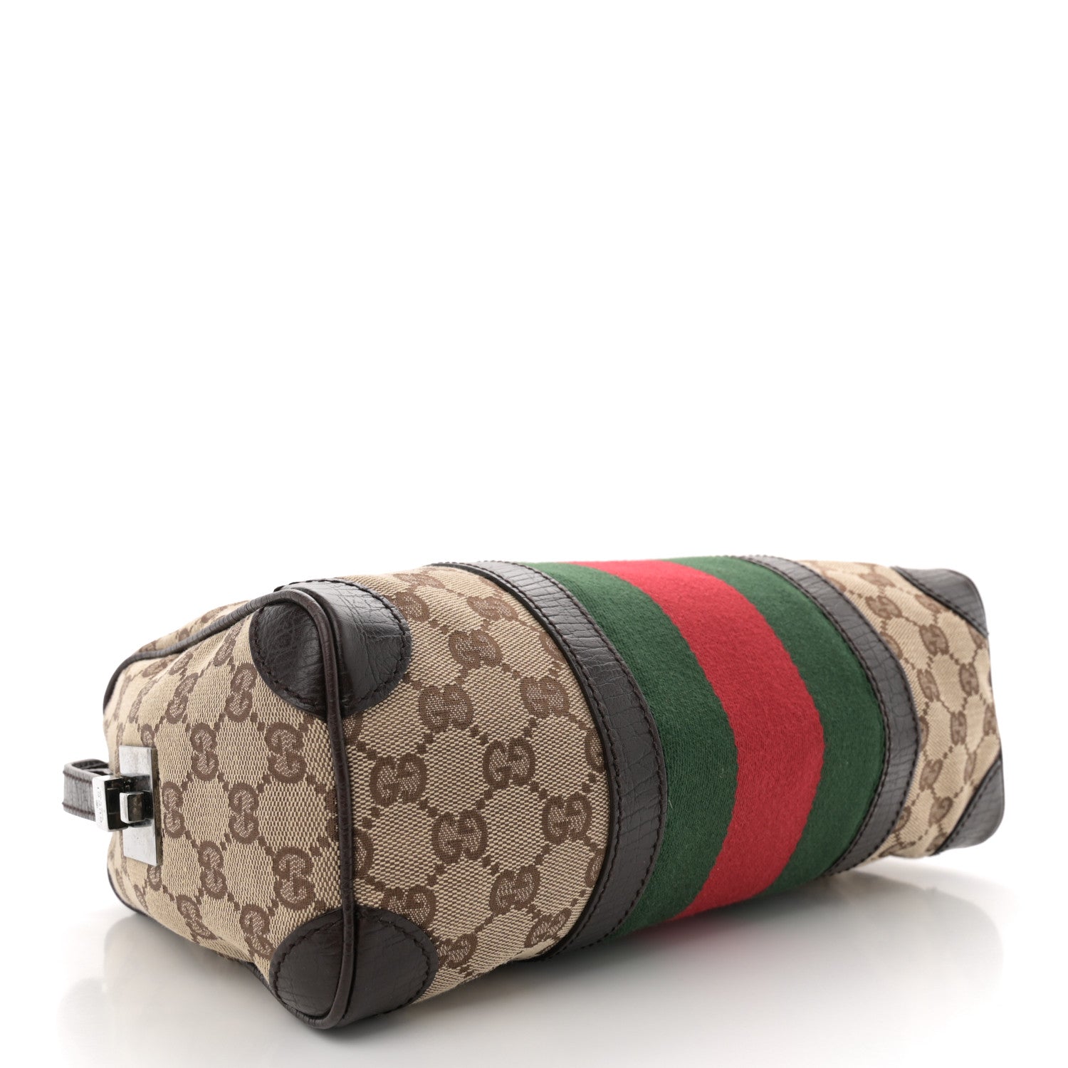 Gucci Monogram Vintage Web Mini Boston Dark Brown 4 of 11