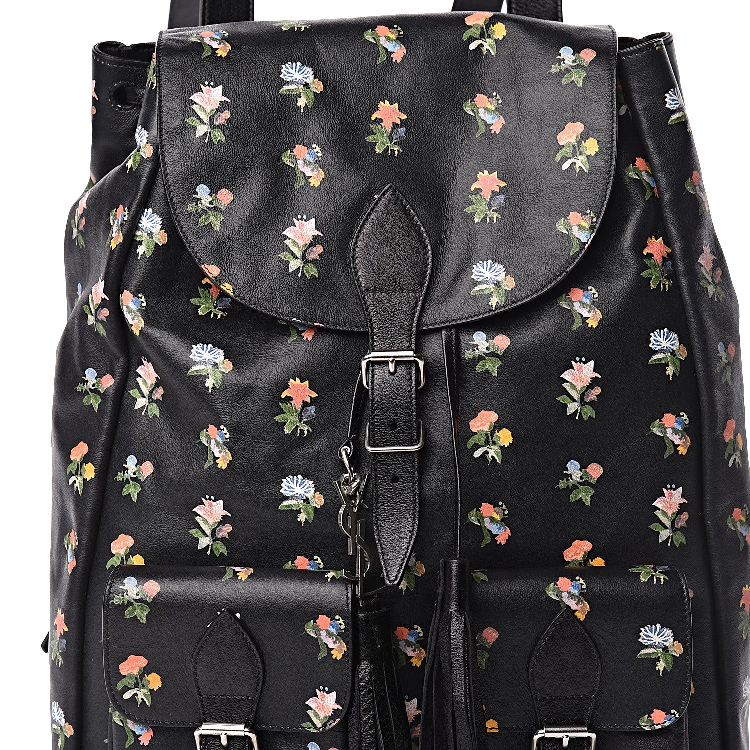 Saint Laurent Calfskin Prairie Flower Printed Festival Backpack Multicolor 12 of 12